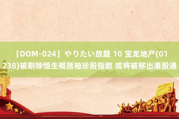 【DOM-024】やりたい放題 10 宝龙地产(01238)被剔除恒生概括袖珍股指数 或将被移出港股通