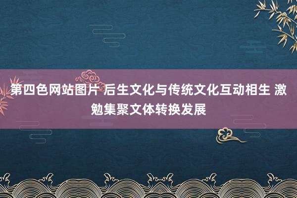 第四色网站图片 后生文化与传统文化互动相生 激勉集聚文体转换发展