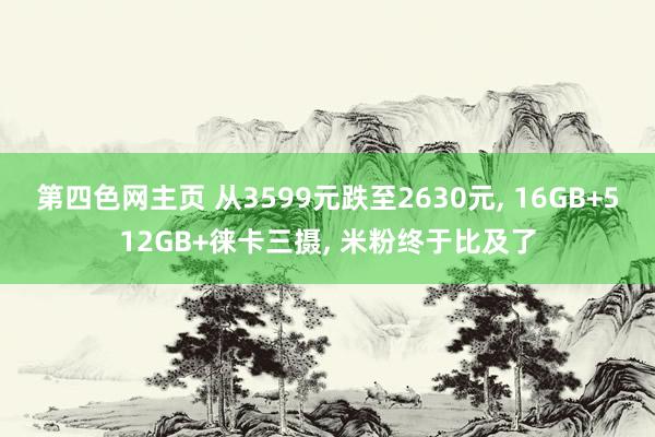 第四色网主页 从3599元跌至2630元， 16GB+512GB+徕卡三摄， 米粉终于比及了