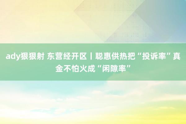 ady狠狠射 东营经开区丨聪惠供热把“投诉率”真金不怕火成“闲隙率”